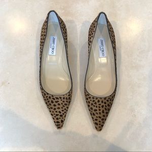 Jimmy Choo Leopard Print Pony Hair Kitten Heel